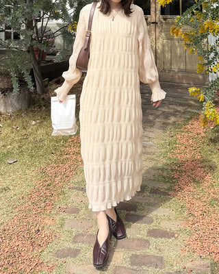 Chiffon pleated long dress