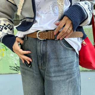 Suede stud belt