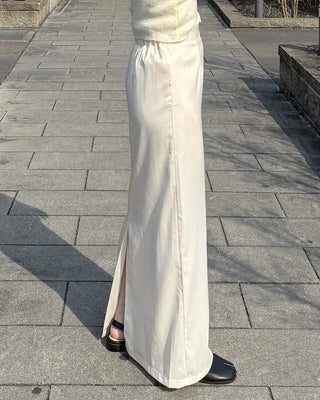 Satin long skirt