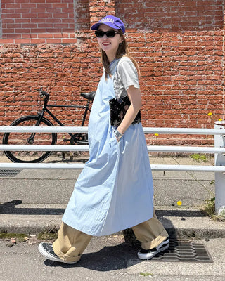 Side drawstring camisole long dress