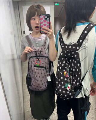 Polka Dot Nylon Backpack