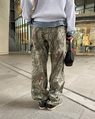 (Unisex) Double Knee Wide Tree Camouflage Pants