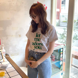 adore lettering T-shirt