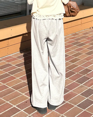 Side lace point sweatpants