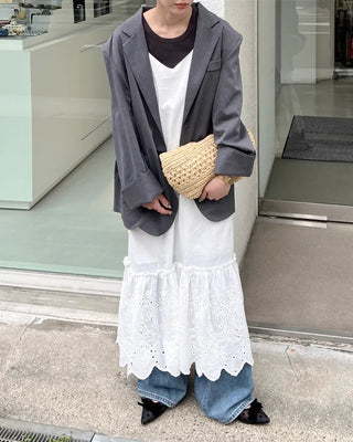 Back-slit oversized blazer
