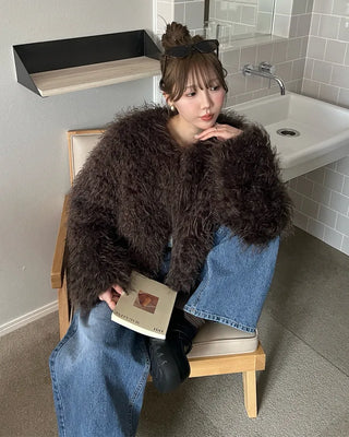Fur short jacket