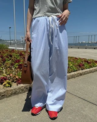 Color-blocked mini striped pants