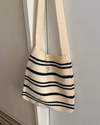 Striped knit bag