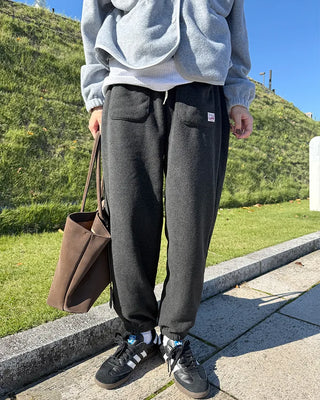 Fleece easy pants with pocket patch