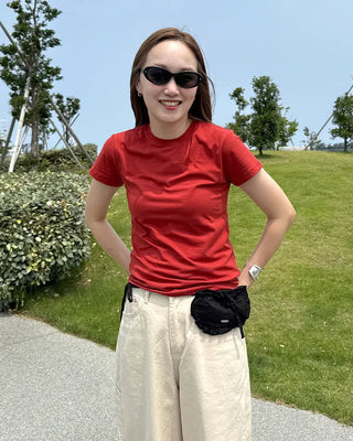 Simple round neck short-sleeved T-shirt