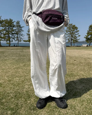 Center seam nylon parachute pants
