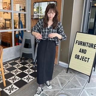 Checked loose-fit shirt