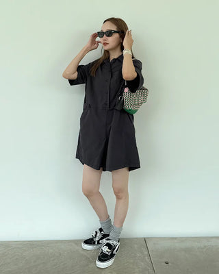 Simple short jumpsuit