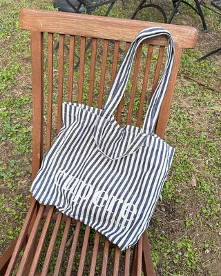 Striped Lettering Eco Bag