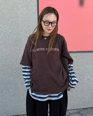 Cookie lettering short-sleeved T-shirt