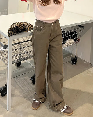 Basic cotton straight pants