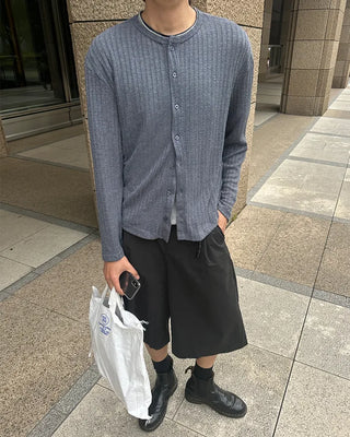 Linen Round Neck Summer Cardigan