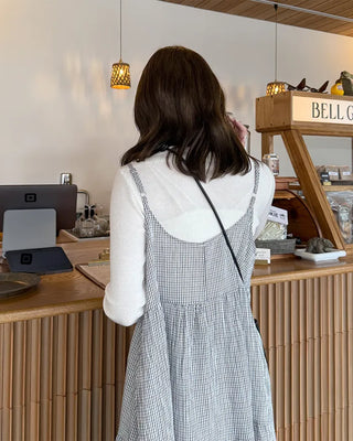 Checked Camisole Long Dress