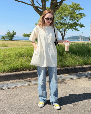 Block Stitch Oversized Tunic