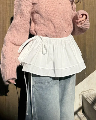 Frilled layered wrap skirt