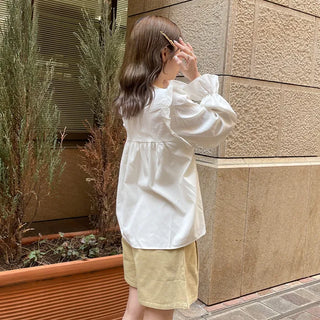 Pintuck frill blouse
