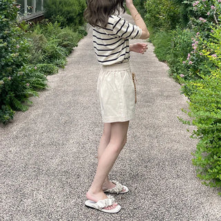 Striped short-sleeved knit