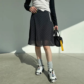 Checked midi skirt