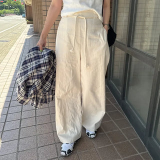 String wide pants