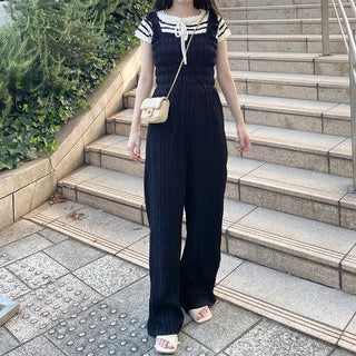 Shoulder Frill Washer Jumpsuit