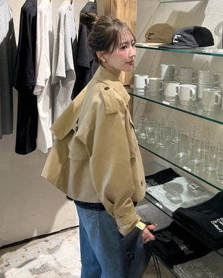 Belted Short Trench Coat
