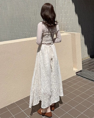 Lace strap detail camisole long dress