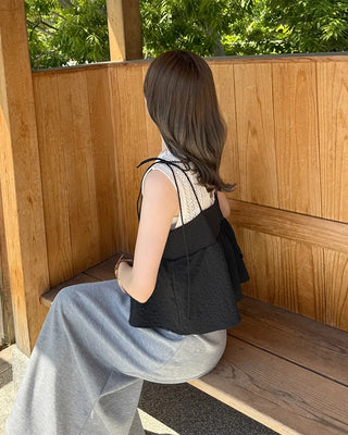 Strappy peplum blouse