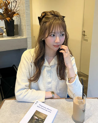 Sailor collar knit cardigan