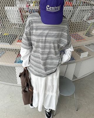 (Unisex) Striped Layered T-Shirt