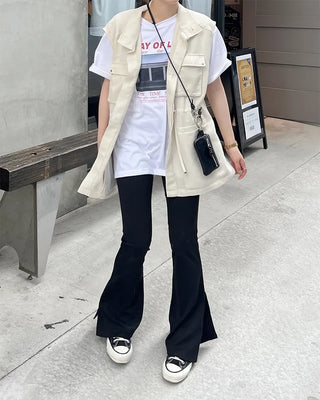 Simple spandex bootcut slacks