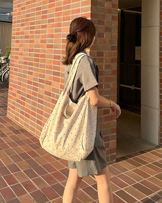 Dot Square Canvas Shoulder Bag