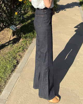 Summer pocket stitch bootcut low denim