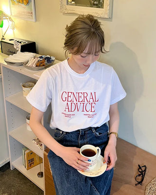 ADVICE Lettering Short-Sleeve T-Shirt