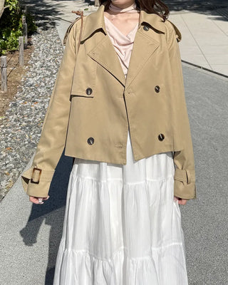 Belted Short Trench Coat