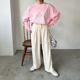 Pintuck Simple Slacks