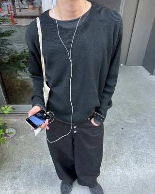 Crop-fit layered knit