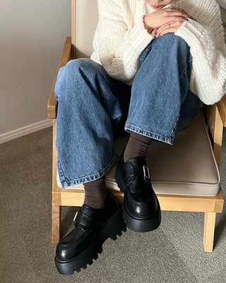 Buckle Platform Loafers