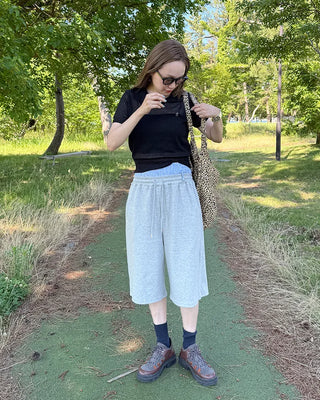 Layered sweat shorts