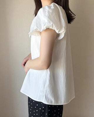 Shirred puff blouse