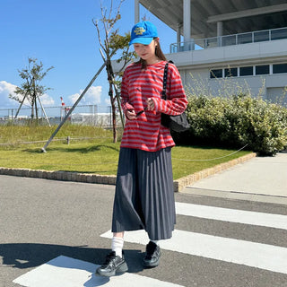 Striped long-sleeved T-shirt