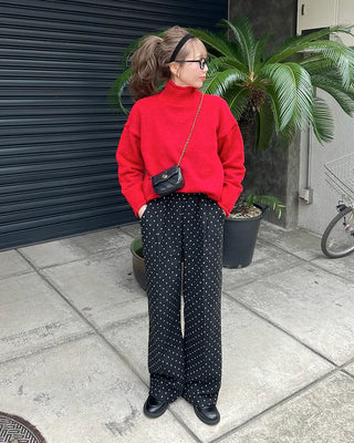 Loose-fit high-neck knit