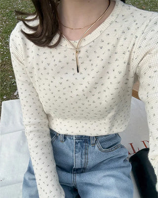 Floral waffle t-shirt