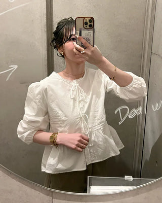 Bust lace string point blouse