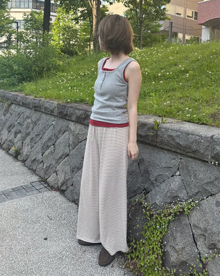 Striped wide easy pants