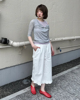 Henley Neck Sheer T-Shirt